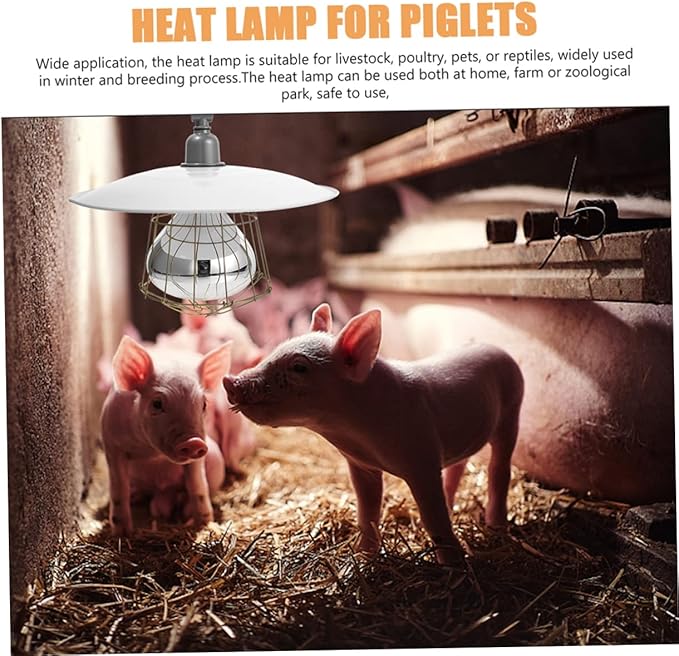 Heat Lamp Heater Chicken Light Bulb Heating Lamp Pet Reptile Stand Brooder Fixture Brooding Heat Preservation Poultry Thermostat Reptile Warm Keep Grey Glass