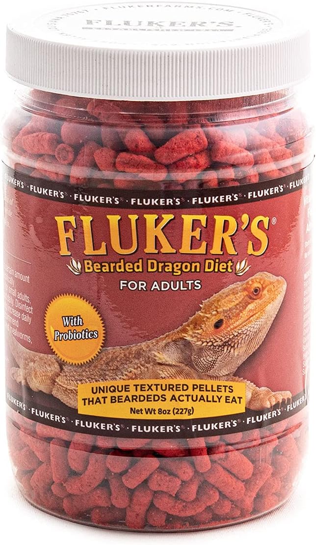 Fluker's Bearded Dragon Food, For Adult Bearded Dragons, Pellet Diet Rich in Protein, Fats, Vitamins, and Minerals, 3.4 oz