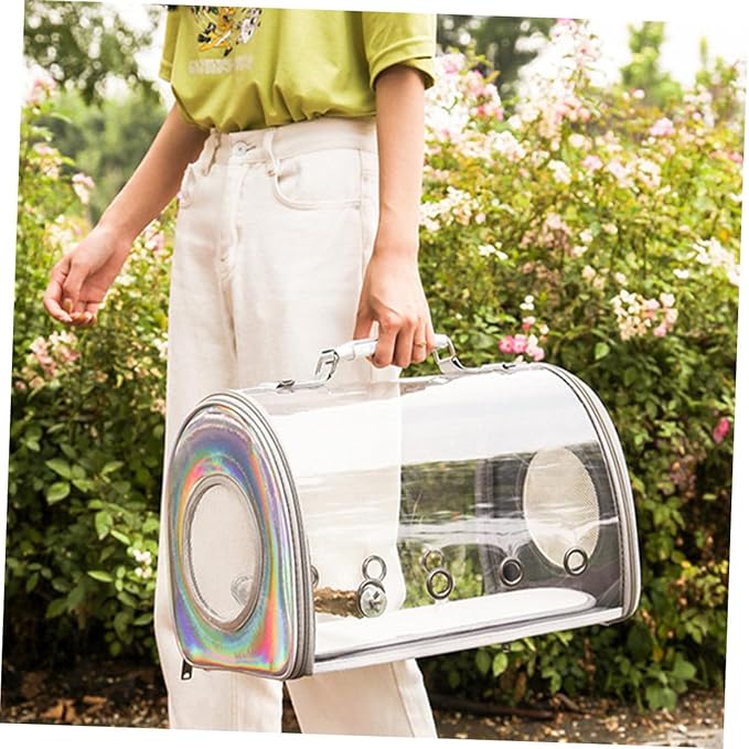 Yardwe Parrot Carrier Bag Transparent Travel Pouch Shoulder Strap for Outdoor Adventures Lightweight and Convenient Bird Carrying