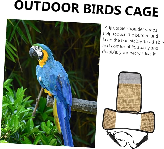 Capacity Transparent Parrot Carrier Bag with Breathable Mesh Adjustable Shoulder Strap Portable Pet Shoulder Bag for Travel and Outdoor Use
