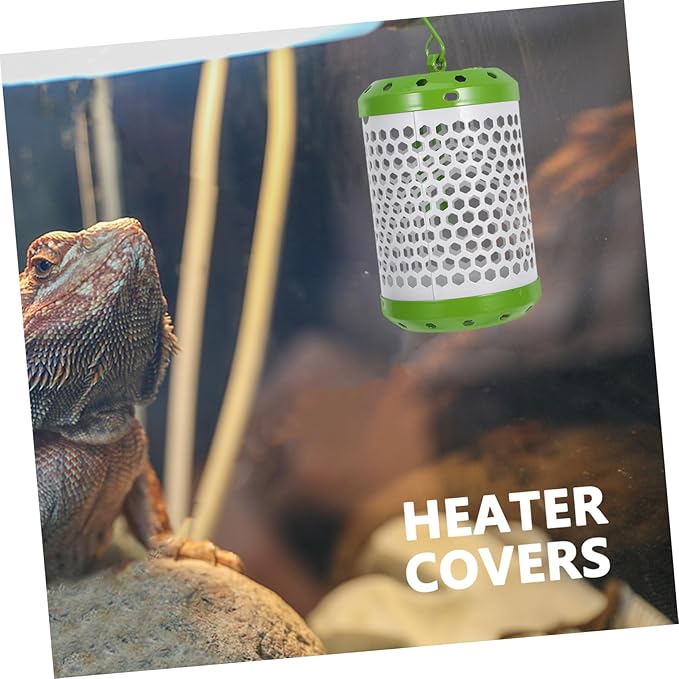 LIOOBO Heater Lamp Grille Gecko Tank Accessories Bearded Dragon Tank Lights Heat Lamp for Turtle Reptile Shade Reptile Light Cage Reptile Light Dome Heat Stand Green Iron