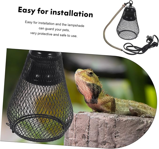 Kisangel Heat Lamp Mesh Cover for Reptiles Safety Scald Protection Lamp Bulb Lampshade for Snake Enclosure