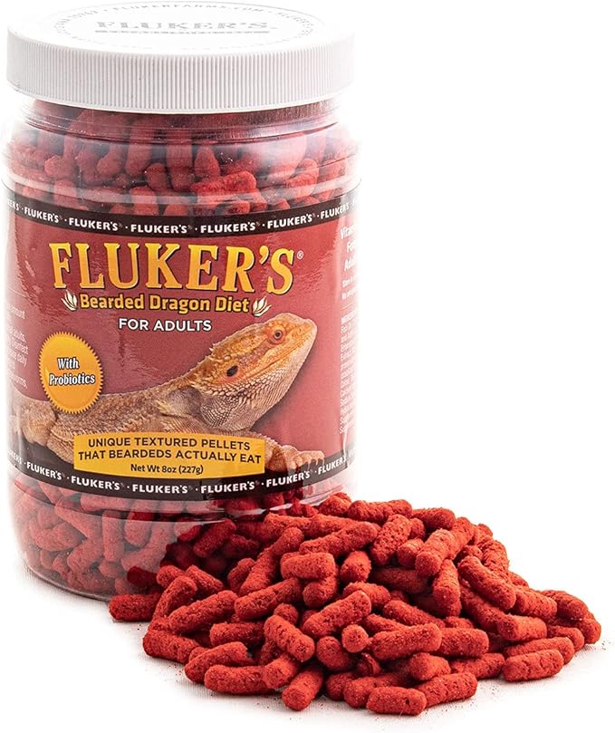 Fluker's Bearded Dragon Food, For Adult Bearded Dragons, Pellet Diet Rich in Protein, Fats, Vitamins, and Minerals, 3.4 oz