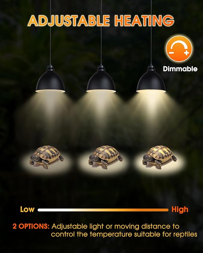 50W UVA+UVB Reptile Heat Lamp, 4 Pack Heat Lamp Light Bulbs for Reptiles, Amphibian Basking Lights, Terrariums and Cages,Works with Various Lamp Fixtures, for Bearded Dragon, Lizard, Gecko,Turtle