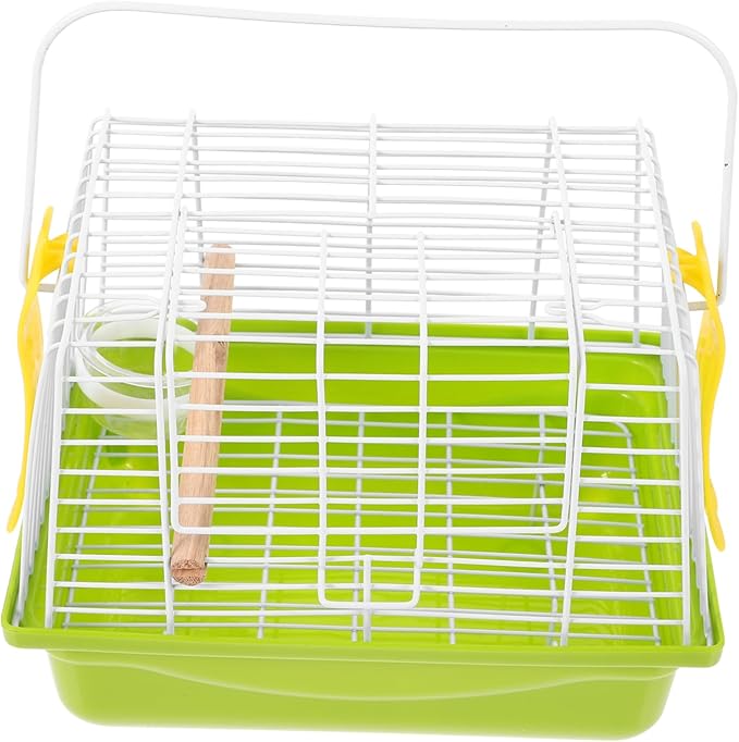 1 Set Portable Bird Carrier Cage for Parrots Lightweight Travel Cage with Handle Breathable Wire Structure for Hiking Sightseeing Camping Trips
