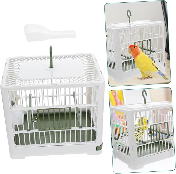 Lightweight Foldable Bird Cage with Removable Tray Portable Travel Carrier for Parakeets Cockatiels and Small Birds for Outdoor Activities and