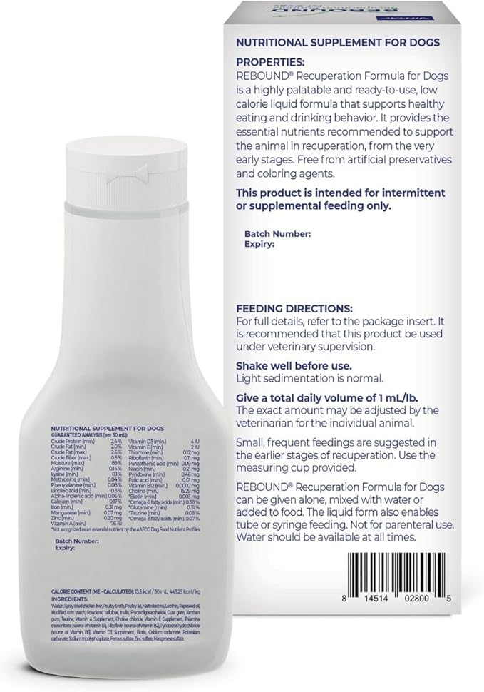 Virbac Rebound® Recuperation Formula for Dogs - Promotes the Restoration of Healthy Digestion, Hydration, and Nutrition (Pack of 2)