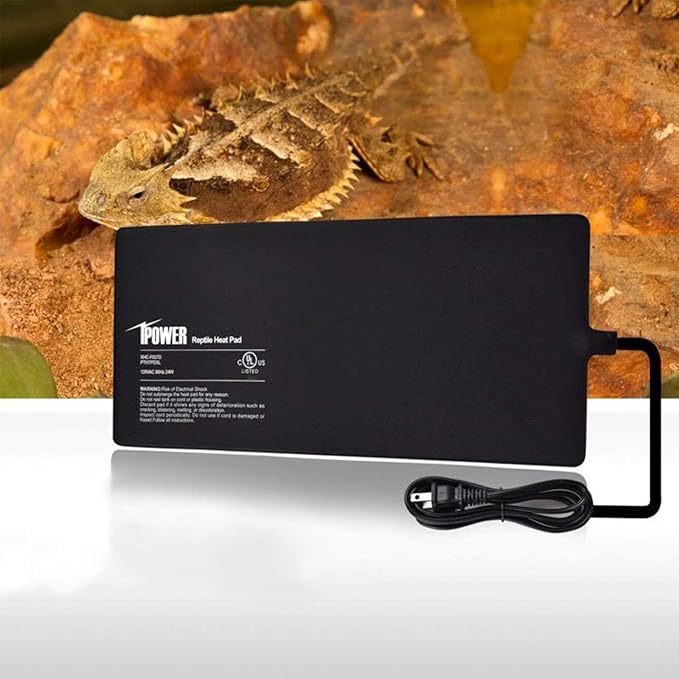 iPower 6x8 Inch Reptile Heat Pad Under Tank Heater, Energy-Efficient & Waterproof Design Terrarium Warmer Mat for Turtles, Lizards, Snakes & Small Pets