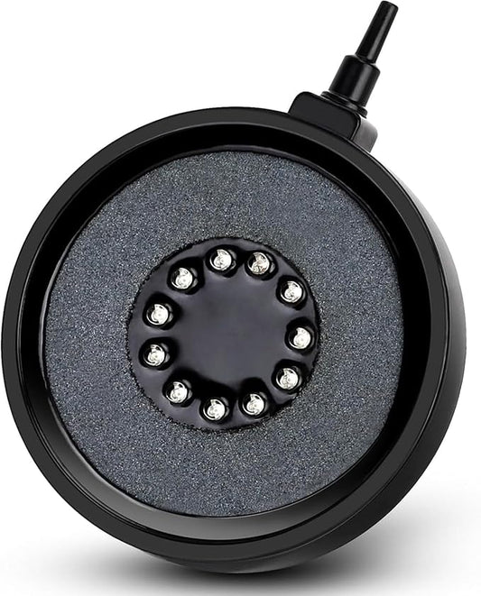 fishkeeper Aquarium Air Bubble Light, LED Fish Tank Bubbler Stone Disk with 11 Super Bright Lamp Beads, 16 Colors and 4 Modes Adjustable for Fish Tank Decoration Oxygenation