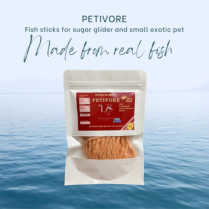 Fish Stick Party Set, Big Bite + Crab Flavor for Sugar Glider and Small Exotic pet Treats