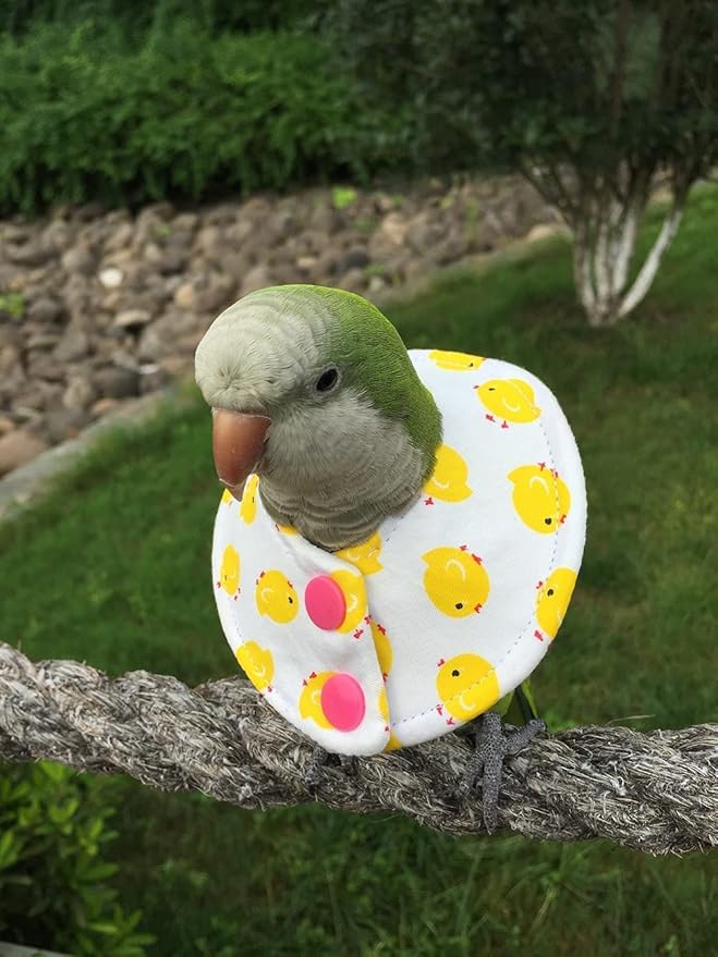 Adjustable Bird Collar - Recovery Collar Parrot Elizabeth Collar for Feather Plucking Feather Protector Shield with Soft Padded Cotton Neck Cone Anti-bite Anti-Licking Wound Healing (5XL,Yellow)