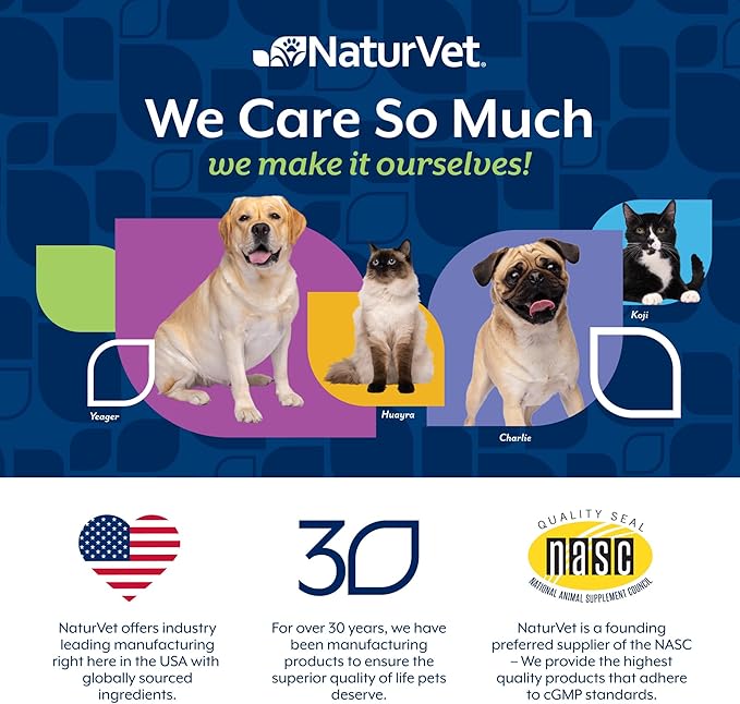 NaturVet All-in-One Dog Supplement - for Joint Support, Digestion, Skin, Coat Care – Dog Multivitamins with Minerals, Omega-3, 6, 9 – Wheat-Free Vitamins for Dogs – 240 Soft Chews