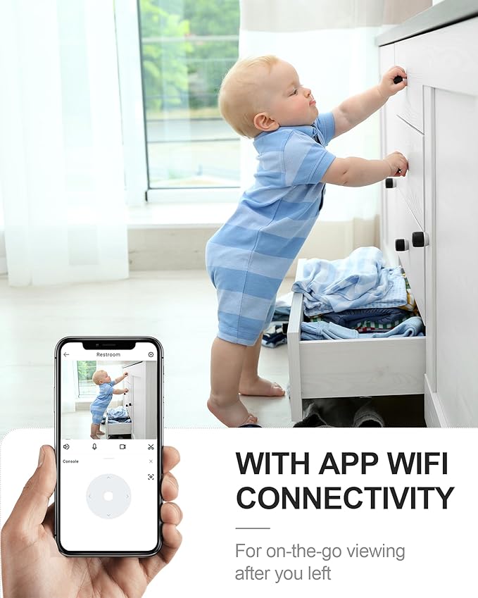 AOBOCAM 4K HD Indoor Camera for Indoor Security with App Control Motion Detection & Night Vision Wireless WiFi Rechargeable Pet Camera for Home/Office 24/7 Cycle Save Video Only (4K)