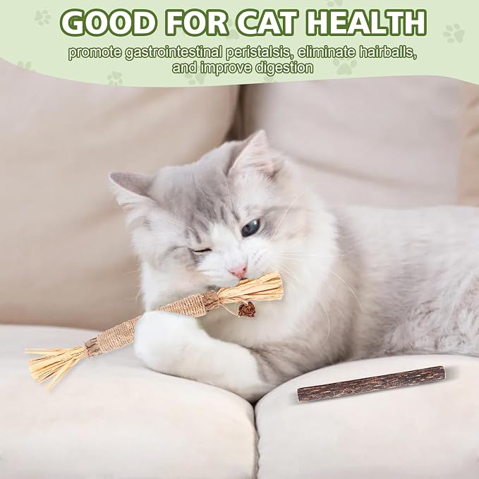 WOUSEDO 6 Pack Silvervine Sticks for Cat, Natural Catnip Toys - Image 4