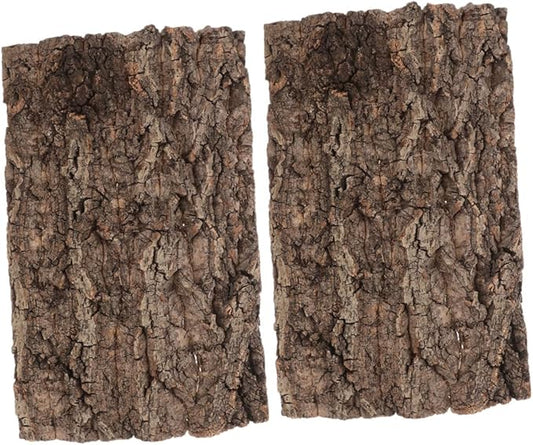 2pcs Natural Reptile Bark Bedding Backdrop for Terrarium Cork Substrate for Snakes Spiders Bearded Dragons Geckos and Crabs