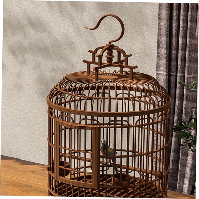 Sosoport Birdcage Villa Luxury Home Finch Cage Easy Cleaning Bottom Portable for Parrots Lovebirds