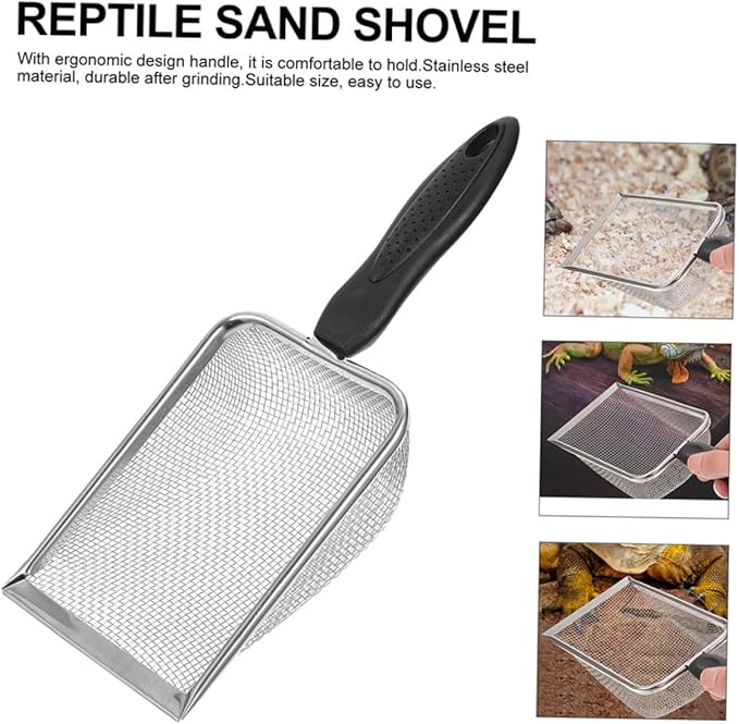 Toyvian 2pcs Bearded Dragon Scoop Litter Scooper Holder for Reptile Terrarium Heavy Duty Pooper Scooper