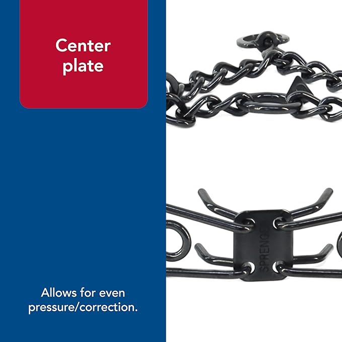 Herm Sprenger - Stainless Steel Ultra-Plus Prong Dog Training Collar - Black - 4 mm x 20" Neck Size; 25" Chain Length