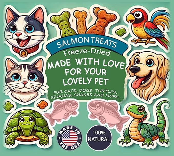Freeze Dried pet Treats (7oz, Salmon) Thoughtfully Crafted to Satisfy Multiple Types of Animal Companions.