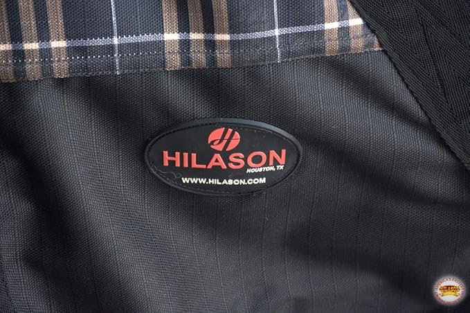 Orange Black Plaid 72 in HILASON 1200D Winter Waterproof Poly Horse Turnout Blanket Belly Wrap