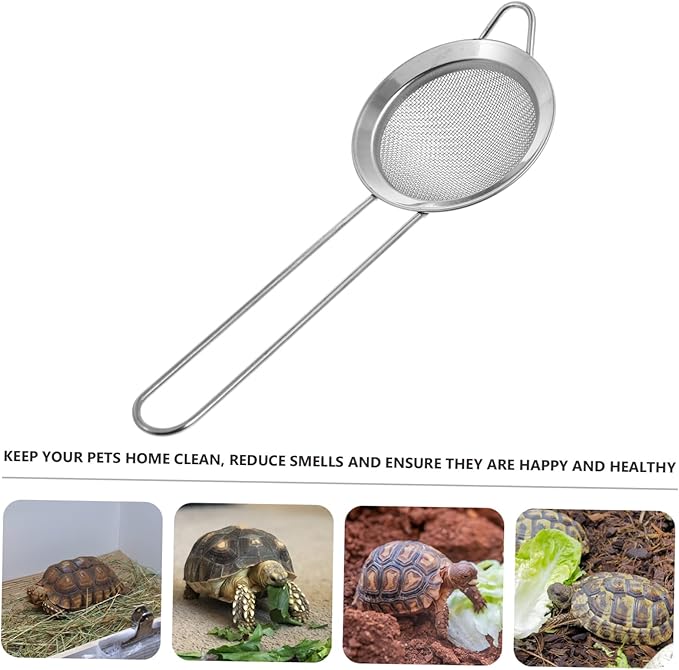 Mipcase 6pcs Stainless Steel Reptile Sand Shovel for Tortoise and Lizard Litter Cleaning Fine Mesh Sifting Tool for Effortless Waste Removal and Bedding Maintenance