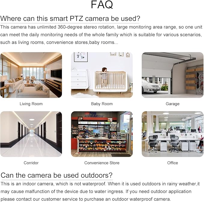 Indoor Camera,2K Cameras for Home Security with App Motion Detection Auto Tracking Alarm Live Notice Schedule Default Location,Pet Camera with Night Vision,2.4 GHz,Black