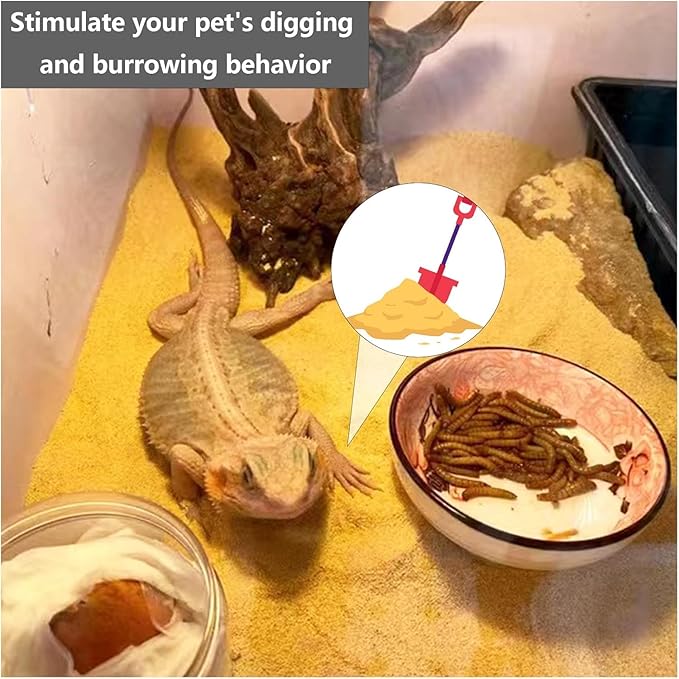 BNOSDM 2PCS Reptile Sand Bearded Dragons Substrate Sands Lizard Terrarium Bedding Desert Blend for Snakes Geckos Chameleon Tortoise Frogs Scorpion Invertebrates Amphibian 2.2lb (Yellow)