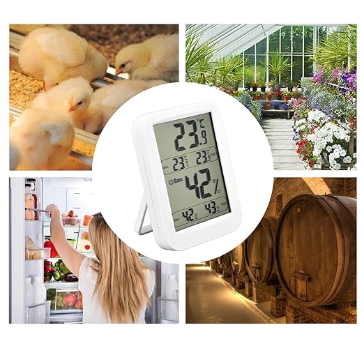 Semme Accurate Digital Hygrometer with Large LCD Display for Greenhouse Warehouse and Reptile Enclosures