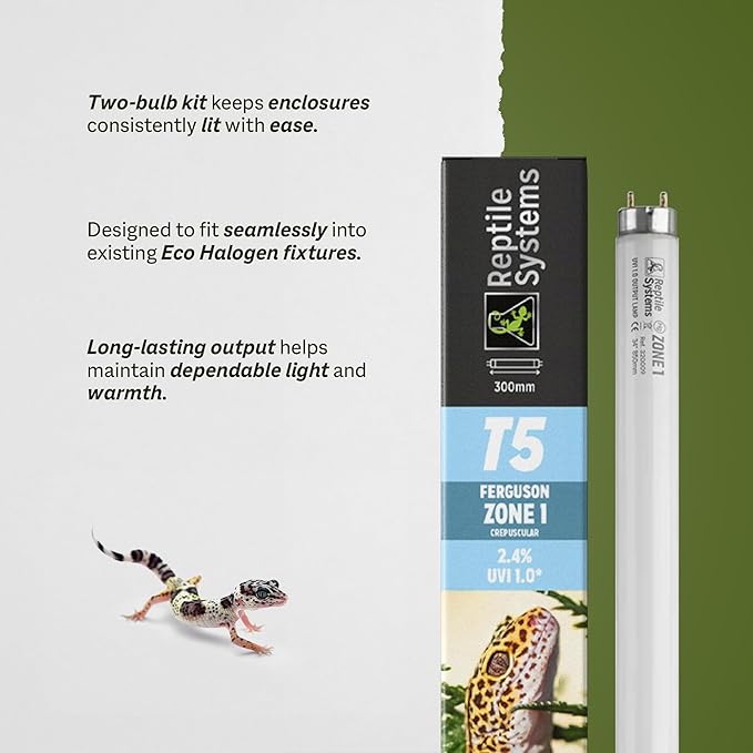 Reptile Systems T5 Ferguson Zone 1 Reptile Lamp – 12-in, 8-watt – Light for Reptiles, Chameleons & Geckos – Ideal for Tanks & Vivariums