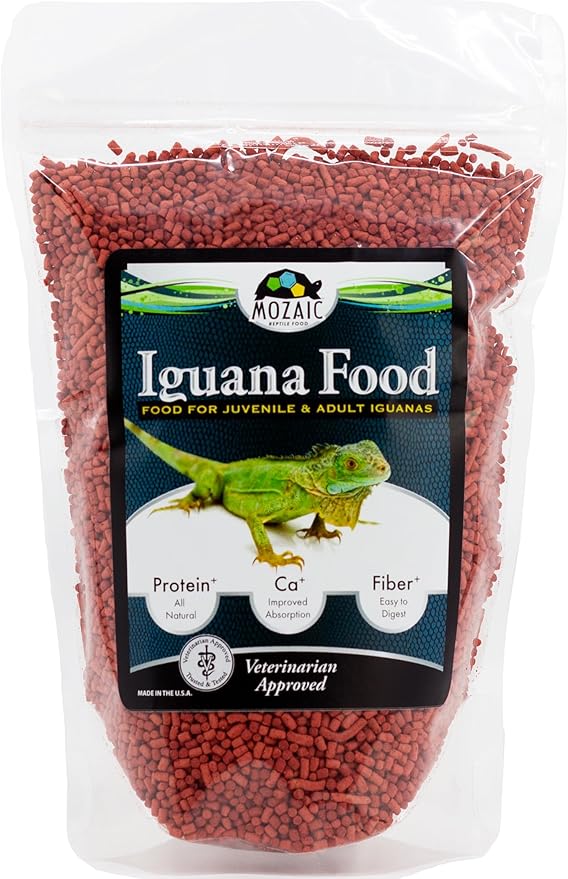 Mozaic Iguana Food | Food for Juvenile and Adult Iguanas | Small Red Pellet (1/8") | Complete Formulated Diet (14 Ounce (Pack of 1))