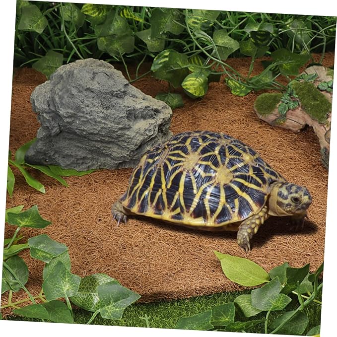 POPETPOP Reptile Coconut Fiber Bedding Mat for Tortoise Lizard Gecko Terrariums Non-Slip Substrate Liner for Safe Resting and Playing Reptile Cages