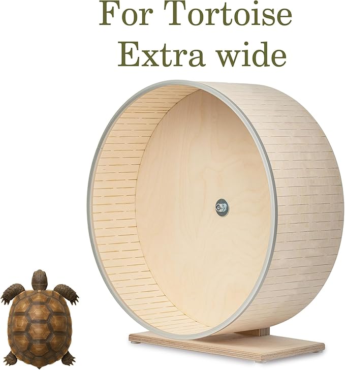 Exercise Wheel for Tortoises, Extra-Wide 15 cm (6 in) Running Surface, Double Ball Bearings, Non-Slip Track, Indoor Pet Exercise Wheel (13inches (33cm) on a Stand)