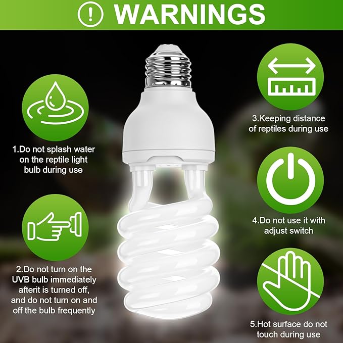 Reginary 4 Pcs Uvb Reptile Light 15.0 26w Uvb Bulb for Desert Tropical & Sub-Tropical Reptiles Compact Fluorescent Lamp, Ideal for Chameleons, Lizards, Tortoises, Snakes, Iguanas & Turtles
