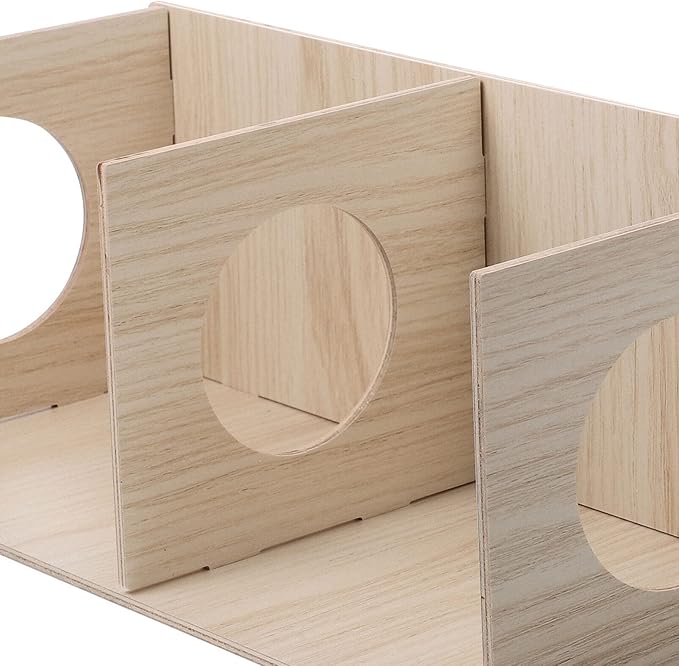 Baluue Wooden Hamster Cabin Hideout House Maze for Small Pets Sleep Play Hideout