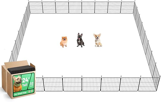 FXW MiniPaws Unleashed Dog Playpen, Expandable & Portable Design for Yard, RV Camping and Indoor Use, for Puppies and Small Dogs, 24-inch 32 Panels