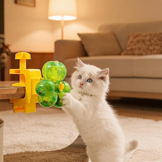Cat Puzzle Feeder, Dry Food Dispenser, Clamp-On Design, Mental Stimulation Interactive Brain Game, Slow Feeder Toys for Cat & Dog (6 Adjust Rings) by Mocuba