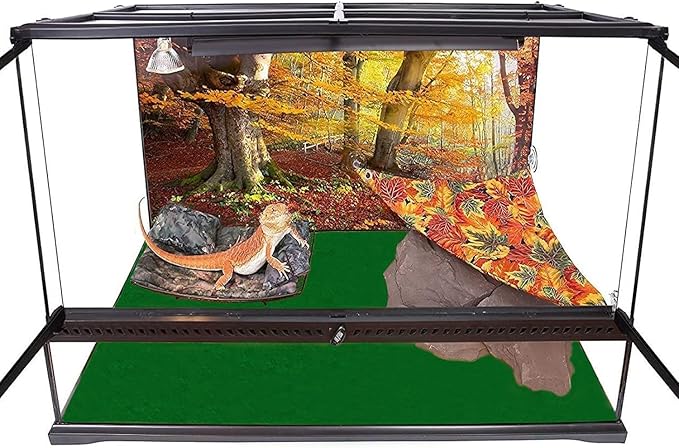 Reptile Carpet Terrarium Liner Bedding Substrate Sand Mat for Cage Lizard Bearded Dragon Gecko Snake Tortoise 48" x 18" (Green)
