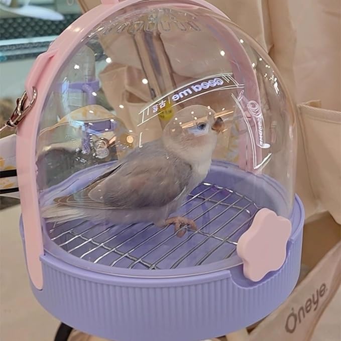 Bird Cage Bird Aviary Parrot Cage Flight Birdcag Bird Carrier Travel Carrier Cage Parakeet Cage Breathable Cage Spacious with Grids(Purple)