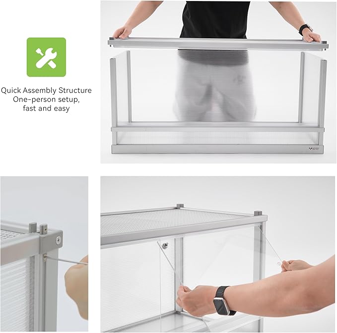 50 Gallon Reptile Tank, Reptile Enclosure for Easy Maintenance, Top Screen Ventilation & Glass Sliding Door 38''x18''x18''