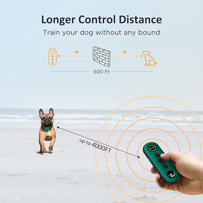 PATPET Dog Training Collar with Remote - Electric Dog Shock Collars for Small Medium Large Dogs, 3 Adjustable Safe Modes Rechargeable Waterproof E Collar for Dogs (8-120 lbs)