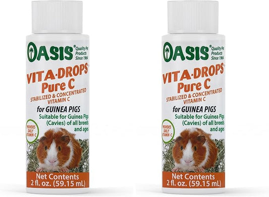 Oasis #80254 Vita Drops-Pure C for Guinea Pig,2-Ounce,Packaging May Vary,(Pack of 2)