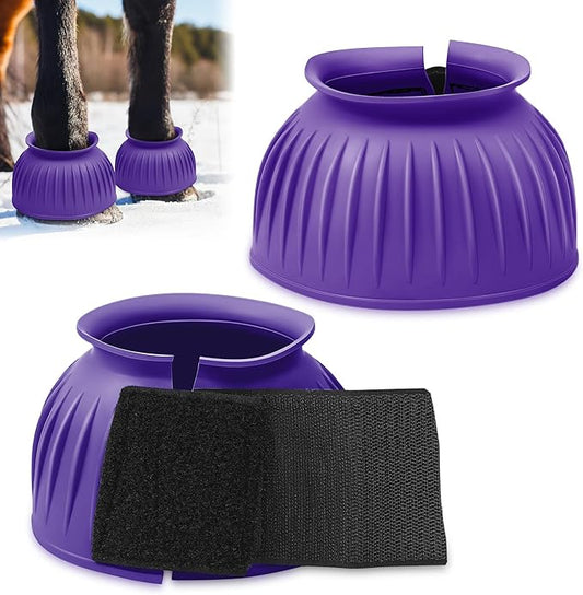 Abbylike Bell Boots for Horses 1 Pair/2 Pair Available, Protect Against Hoof Impact Trauma, Rubber Bell Boots Horse Care for Turnout, No Rub Design Wrap Hook and Loop