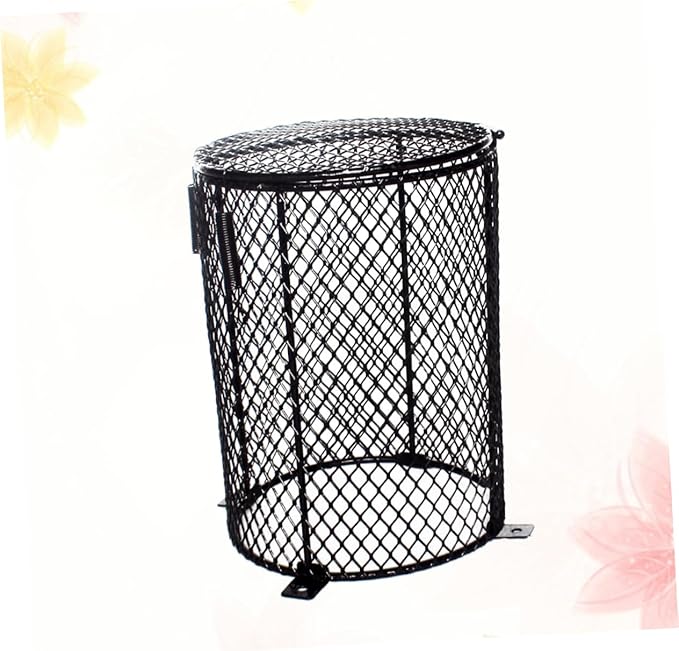 Milisten Reptile Scald Lampshade Cover for Heating Lamp Black Round PET Lampshade Suitable for Reptile Habitats and Terrariums Protects from Heat