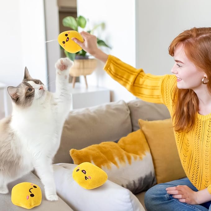 L1rabe Chicken Nugget Catnip Stuffed Toys for Cats- Gifts for Kitten Lovers - Image 5
