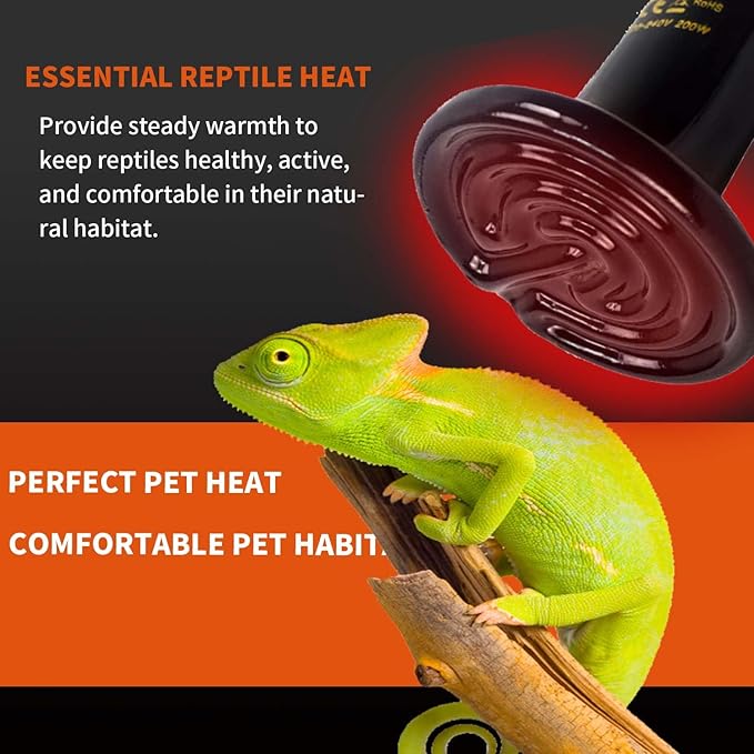 150W Reptile Heat Lamp(2 Packs)-Ceramic Heat Emitter for Reptiles Amphibian Pet Brooders Chicken Incubation, and Terrariums Turtle Lizard Bearded Dragon Snake E26