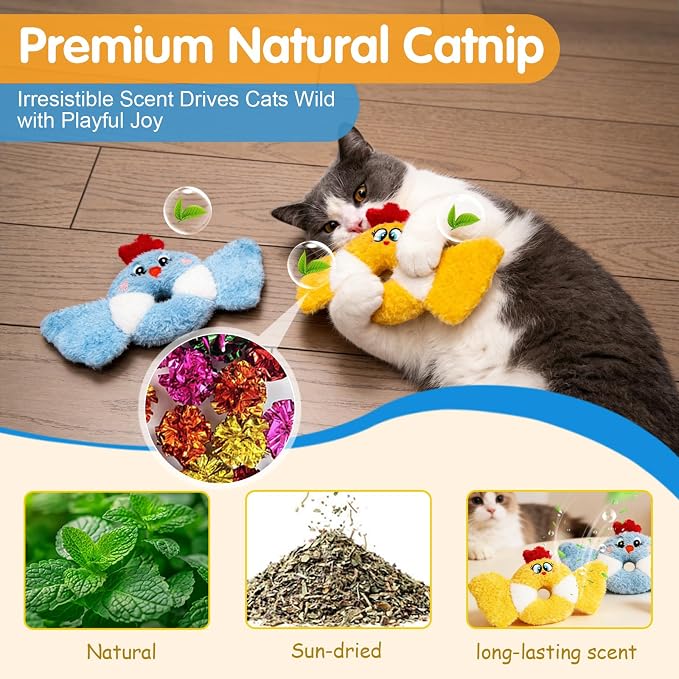 ETEKYER Catnip Toys Bird, Cat Toys for Indoor Cats, 3 Pack, 8.66 Inches - Image 2
