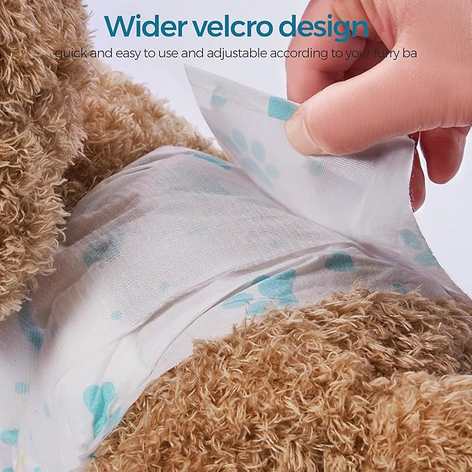 Bestle Male Dog Wrap, Disposable Dog Diapers, 40 Count, S (Waist 16.5”-19.7”), Wetness Indicator, Ultra Protection, Leak Proof, Super Absorbent, Soft
