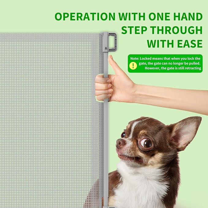 Retractable Baby Gate, Mesh Baby Gate or Mesh Dog Gate, 33" Tall, Extends up to 71" Wide, Child Safety Gate for Doorways, Stairs, Hallways, Indoor/Outdoor(Grey, 86cmx180cm)