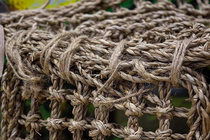 Penn-Plax Reptology Lizard Lounger Corner Triangle with Ladder– 100% Natural Seagrass Fiber – Great for Bearded Dragons, Anoles, Geckos, and Other Reptiles – Large