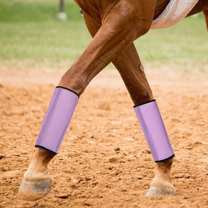 Jexine Set of 8 Mesh Fly Boots for Horse Loose Fitting Non Slip Breathable Horse Fly Leggings Protective Reduces Stress Leg Fatigue Wraps for Preventing Flies Mosquitoes Bite